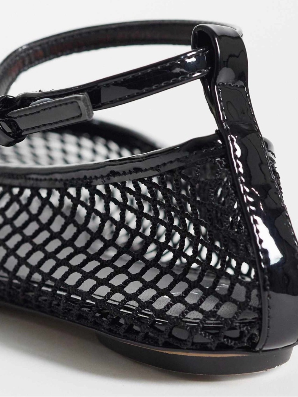 Mango Black Mesh Ballet Flats w/removable ankle Strap - Picture 5 of 7